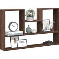 Berkfield Home Wall Shelf Brown Oak 99x15x60 cm Engineered Wood | Size: 99 x 15 x 60 cm