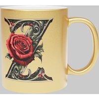 Simply Stunning Mugs Personalised Handcrafted Gothic Letter Z & Name Metallic Gold Mug