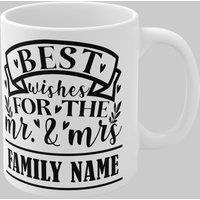 Simply Stunning Mugs Personalised "Best Wishes" Mr. & Mrs. Mug Set of 2 in White