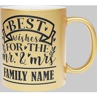Simply Stunning Mugs Personalised "Best Wishes" Gold Mug Set of 2 - Perfect Gift in Metallic Gold