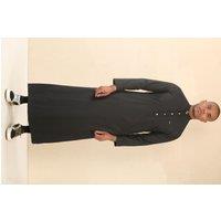 Thobez Men's TT-005 - Saudi Emirati Thobe Arab Nehru High Collar in Black | Size: 56R