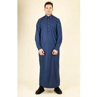 Thobez Men's TT-004 - Saudi Emirati Thobe Classic Shirt Collar in Navy | Size: 56R