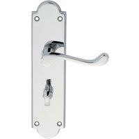 Loops PAIR Victorian Scroll Lever on Bathroom Backplate 205 x 49mm Polished Chrome