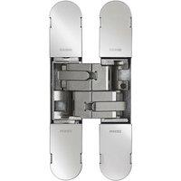 Loops 130 x 30mm Concealed Heavy Duty Hinge Fits Unrebated Doors Polished Nickel in Metallics