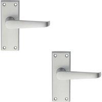 Loops 2x PAIR Straight Handle on Short Latch Backplate 118 x 42mm Satin Chrome