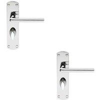 Loops 2x Rounded Straight Bar Handle on Bathroom Backplate 170 x 42mm Polished Chrome