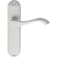 Loops PAIR Curved Handle on Chamfered Latch Backplate 180 x 40mm Satin Chrome