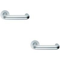 Loops 2x PAIR 22mm Round Bar Safety Lever on Round Rose DDA Compliant Satin Aluminium