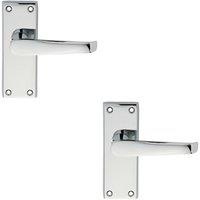 Loops 2x PAIR Straight Handle on Short Latch Backplate 118 x 42mm Polished Chrome