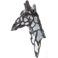 Libra Interiors Dappled Silver Giraffe Head Wall Plaque