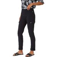 Roman Women's Turn Up Stretch Cargo Trousers in Black | Size: 14
