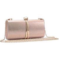 Fontanella Fashion Women's Cordelia Mini Evening Clutch Bag with Chain Strap in Rose Gold