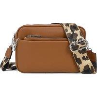 Fontanella Fashion Women's Suni Dual Compartments PU Leather Crossbody Bag with Removable Pouch in Brown