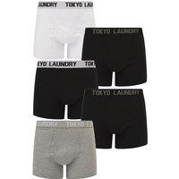 Tokyo Laundry Men's 5-Pack Cotton Boxers in Black | Size: Medium