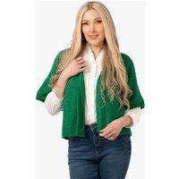 Sarta Women's Amelia Short Sleeve Wool Blend Cardigan in Green