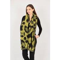 Sarta Women's Jamie Heavyweight Leopard Print Scarf - Lime