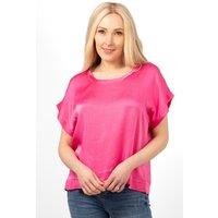 Sarta Women's Emme Short Sleeve Box Top - Hot Pink | Size: Large