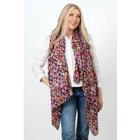 Sarta Women's Belle Spotted Abstract Print Lightweight Scarf in Fuchsia