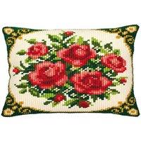 Vervaco CUSHION ROSES - Cross Stitch Kit: Cushion: Pale Red Roses