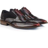Amen Shoes Men's Wexford Leather Two Tone Brogue Shoes in Red | Size: 12