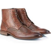 Amen Shoes Men's Liffey Leather Lace up Pebble Grain Zip Boots in Brown | Size: 12