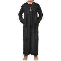 Arabic Thobes Men's Thobe Jubba Saudi Islamic Arab Eid Emirati Kaftan Jubbah Tassel Robe in Gold | Size: XL