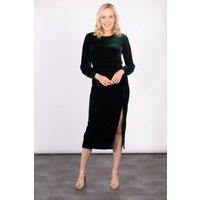 Sarta Women's Ella Green Velvet Midi Dress | Size: Small