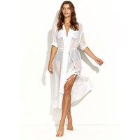Panos Emporio Women's Ismene Cotton Cover Up Shirt in Off-White | Size: S/M