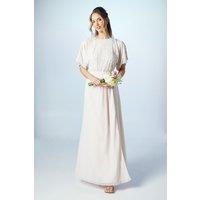 Pearl Embellished Batwing Bridesmaid Dress
