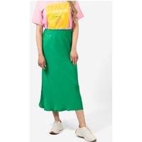 Sarta Women's Cassie Silky Midi Slip Skirt - Green | Size: Small
