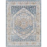 Livabliss Lilian-Washable Blue Brown Vintage Traditional Boho Living Dining Rug in Navy | Size: 160 cm x 215 cm