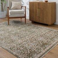 Livabliss Galey Alix Myrtle Avenue VI-Vintage Brown Green Grey Traditional Boho Fringe Living Rug | Size: 160 cm x 230 cm