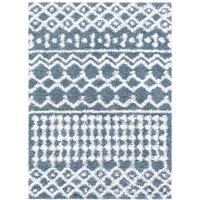 NOUR Shaggy Geometric Plush Pile Area Rug