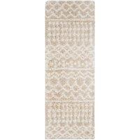 Livabliss Urban Shag-Geometric Beige Blue Pink Grey Soft Plush Pile Living Bedroom Rug in Cream | Size: 130 cm x 190 cm