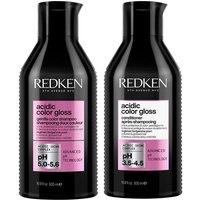 Redken Acidic Color Gloss Sulphate-Free Shampoo 500ml & Acidic Color Gloss Conditioner 500ml Duo in Clear