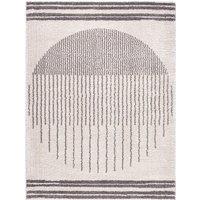 Livabliss Fossay Shag-Washable Beige Brown Green Grey Global High Pile Rug in Charcoal | Size: 140 cm x 200 cm