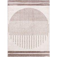 Livabliss Fossay Shag-Washable Beige Brown Green Grey Global High Pile Rug in Dark Brown | Size: 120 cm x 170 cm