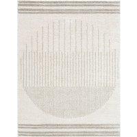 Livabliss Fossay Shag-Washable Beige Brown Green Grey Global High Pile Rug in Mid Grey | Size: 140 cm x 200 cm