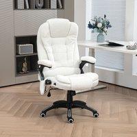 VINSETTO Office Chair w/ Heating Massage Points Relaxing Reclining White