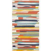 Livabliss City-Modern Orange Yellow Grey Living Dining Bedroom Rug in Coral | Size: 160 cm x 220 cm