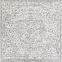 Round Vintage Traditional Oriental Boho Area Rug
