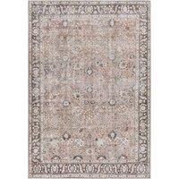 Livabliss Colin-Washable Brown Orange Grey Traditionnal Vintage Boho Living Dining Rug | Size: 120 cm x 170 cm