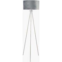 Ruma Minimalist Metal Tripod Floor Lamp For Living Room Black Shade in Silver