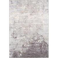 Livabliss Wanderlust-Abstract Grey Ivory Blue Modern Marble Living Dining Bedroom Rug in Silver | Size: 120 cm x 170 cm