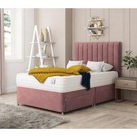 Bed Choices Alaska Divan Bed With 4 drawers, Mattress & Headboard - Plush Velvet in Pink | Size: Super King