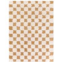 WILLA Shaggy Modern Plush Pile Checkered Area Rug