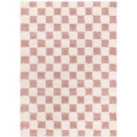 WILLA Shaggy Modern Plush Pile Checkered Area Rug