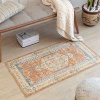 Livabliss Lilian-Washable Orange Brown Vintage Traditional Boho Living Dining Rug in Burnt Orange | Size: 160 cm x 215 cm