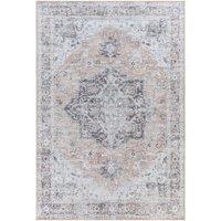 Livabliss Tahmis-Wahshable Beige Charcoal Grey Traditional Vintage Boho Living Dining Rug | Size: 80 cm x 240 cm