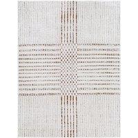 Livabliss Galey Alix Architect IV-Modern Ivory Black Graphic High Pile Living Dining Bedroom Rug in Brown | Size: 160 cm x 215 cm